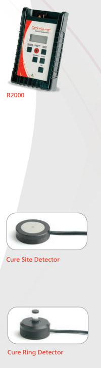 OmniCure R2000 radiometer with cure-site detector and cure-ring detector for measuring irradiance directly at the bond site or cure-ring exit